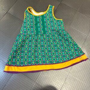 435 MATILDA JANE SLEEVELESS SHIRT YELLOW AND GREEN SIZE 8